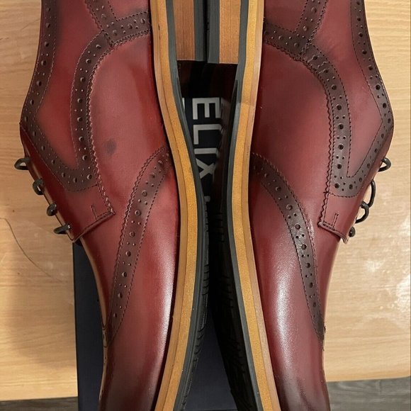 NEW!!! FELIX CHU WINGTIP BROGUE BURNISHED REDWOOD LEATHER SHOES US 12 EU 46 - Picture 7 of 15